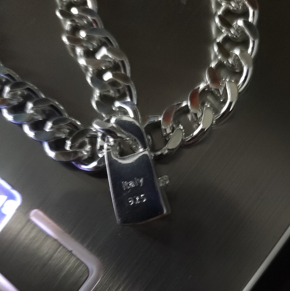 New 10mm Solid .925 Sterling Silver Cuban Link Chain, 24" Long  Never Used - Picture 7 of 10